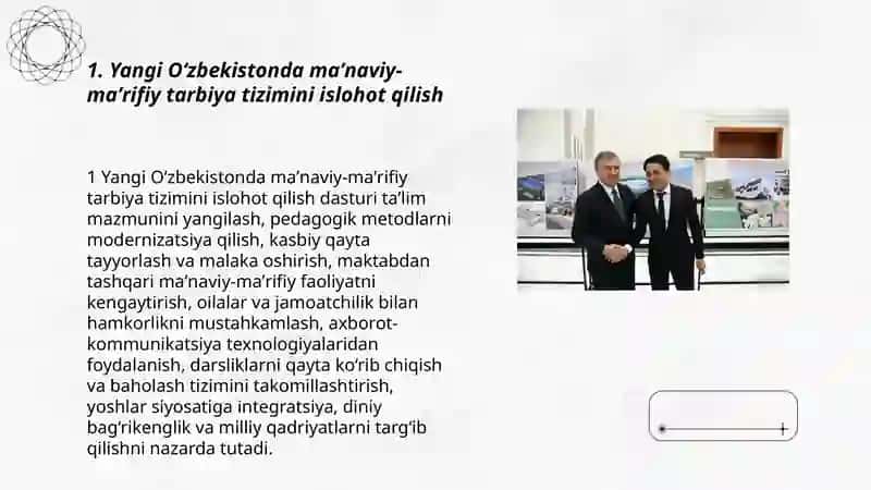 Yangi Oʻzbekistonda amalga oshirilayotgan maʼnaviy oʻzgarishlar 3