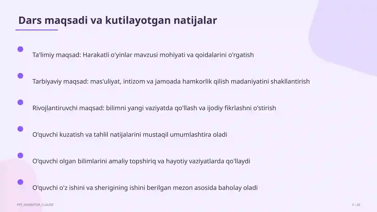 Harakatli o'yinlar (1-sinf) 3