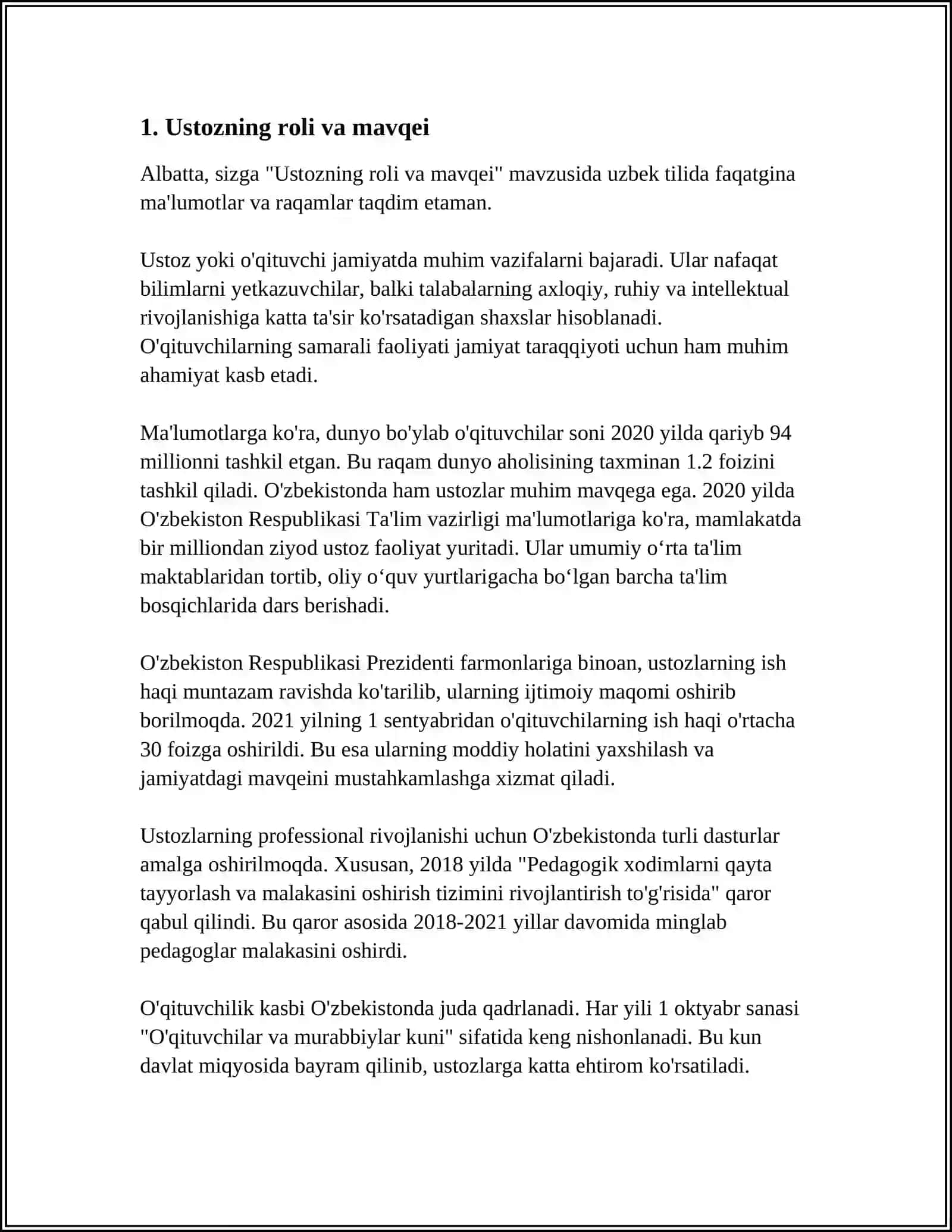 MUSLIHIDDIN SA'DIY SHEROZIYNING-GULISTON ASARIDA USTOZ VA SHOGIRD HAQIDAGI 3