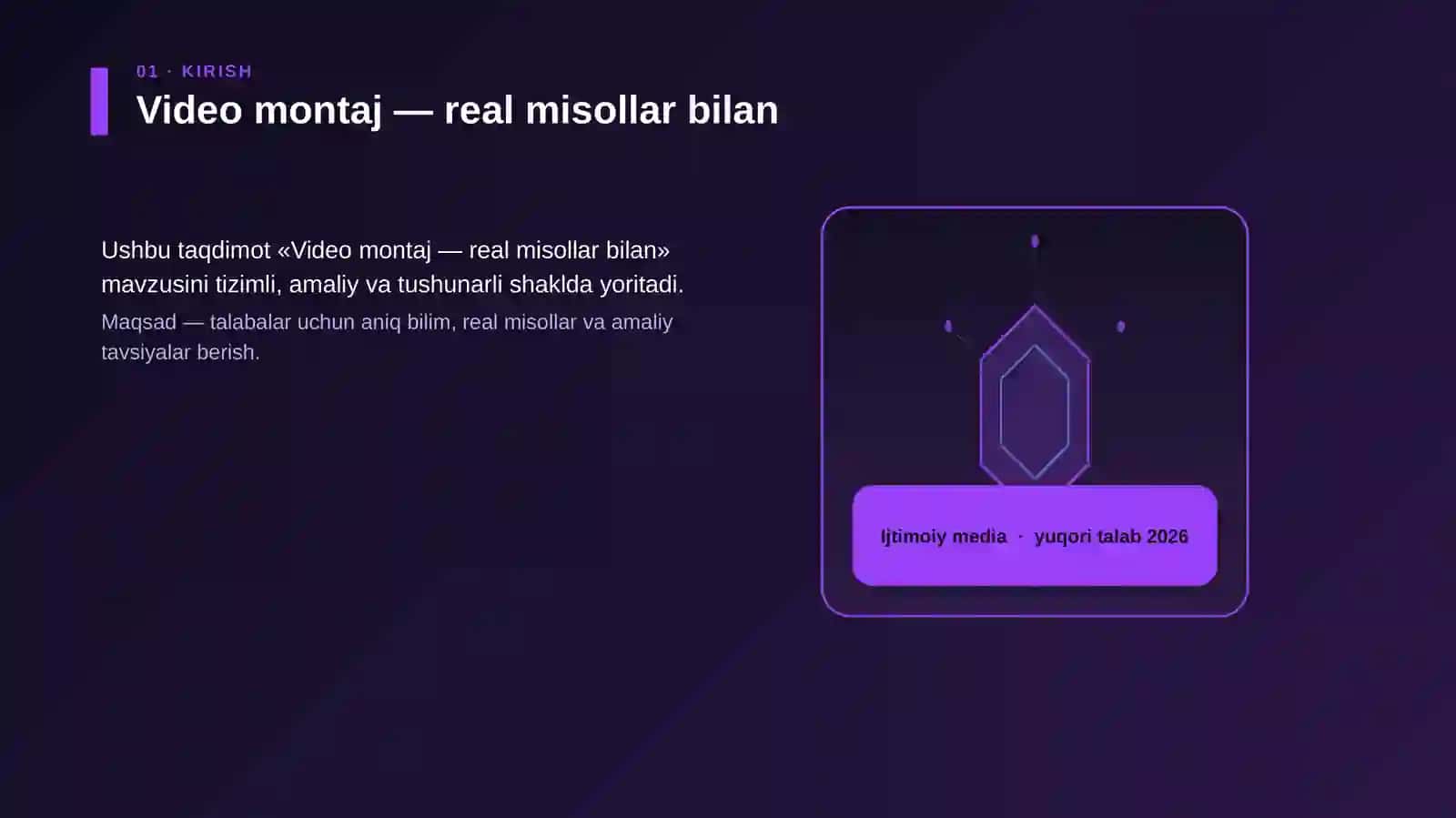 Video montaj — real misollar bilan 3