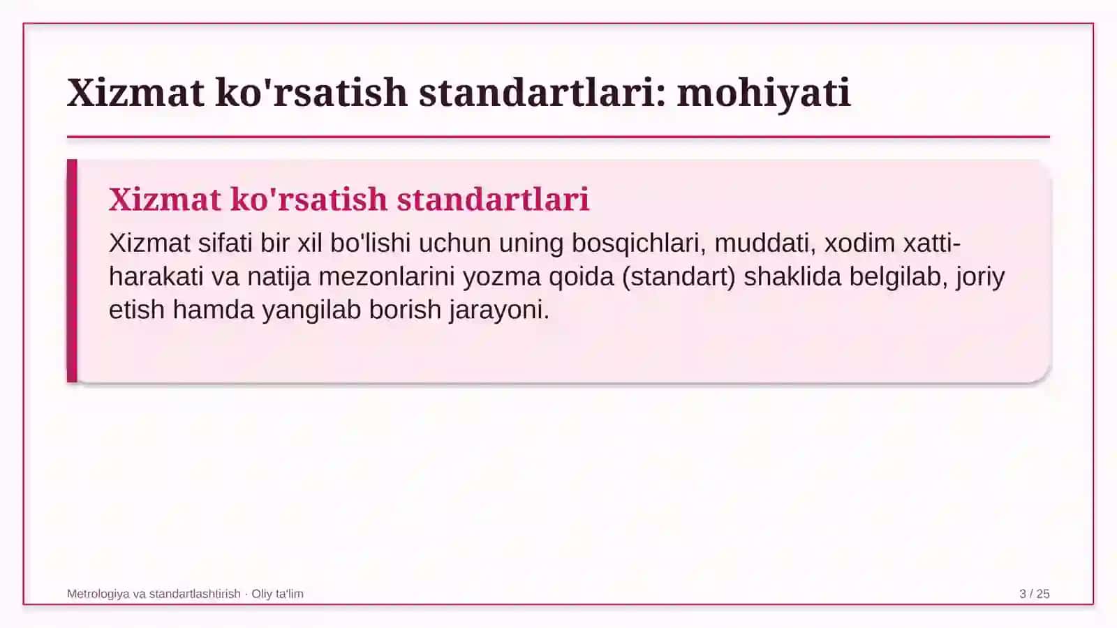 Yo'l harakati xavfsizligi xizmatida xizmat ko'rsatish standartlarini ishlab chiqish 3