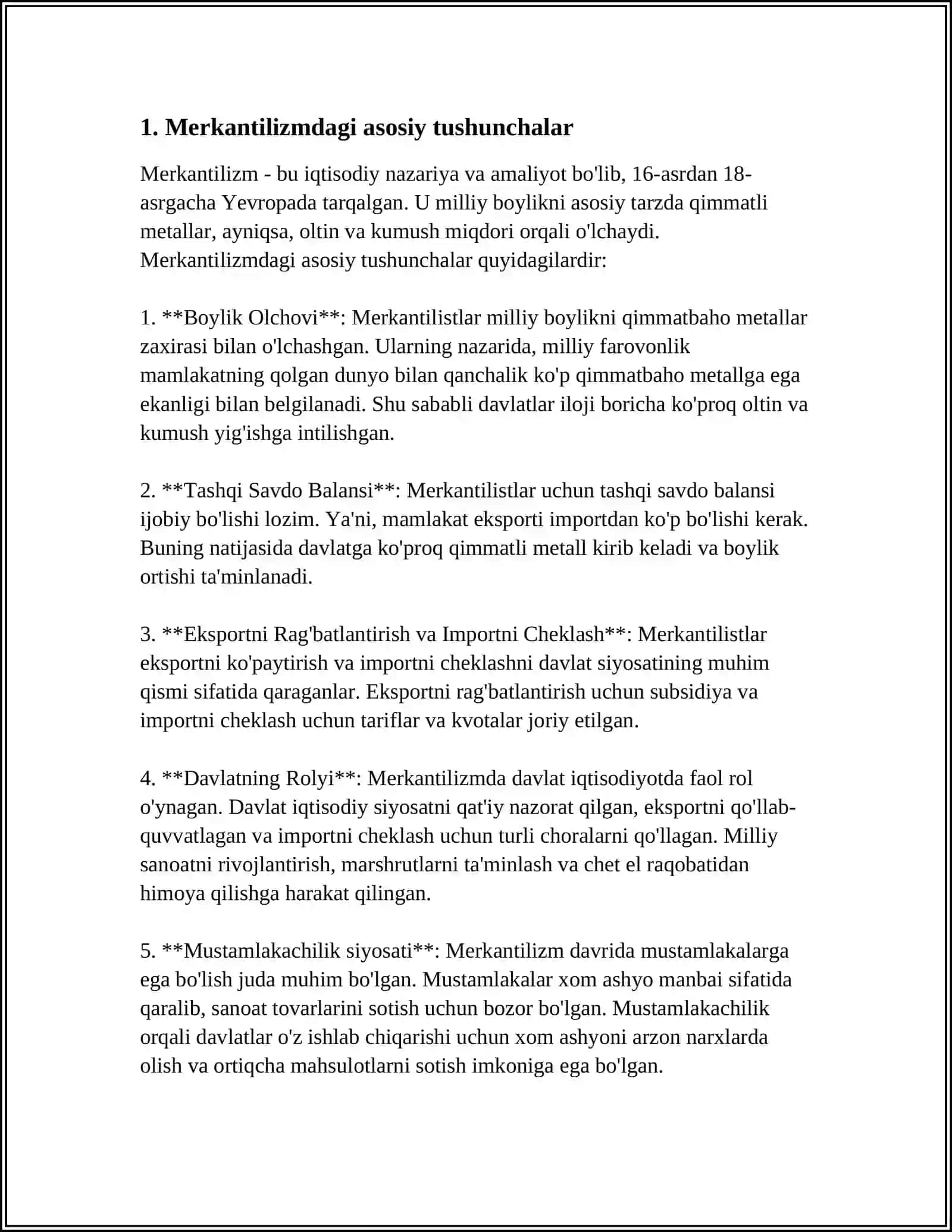 MERKANTILIZM IQTISODIY TA’LIMOTINING MOHIYATI VA AHAMIYATI 3