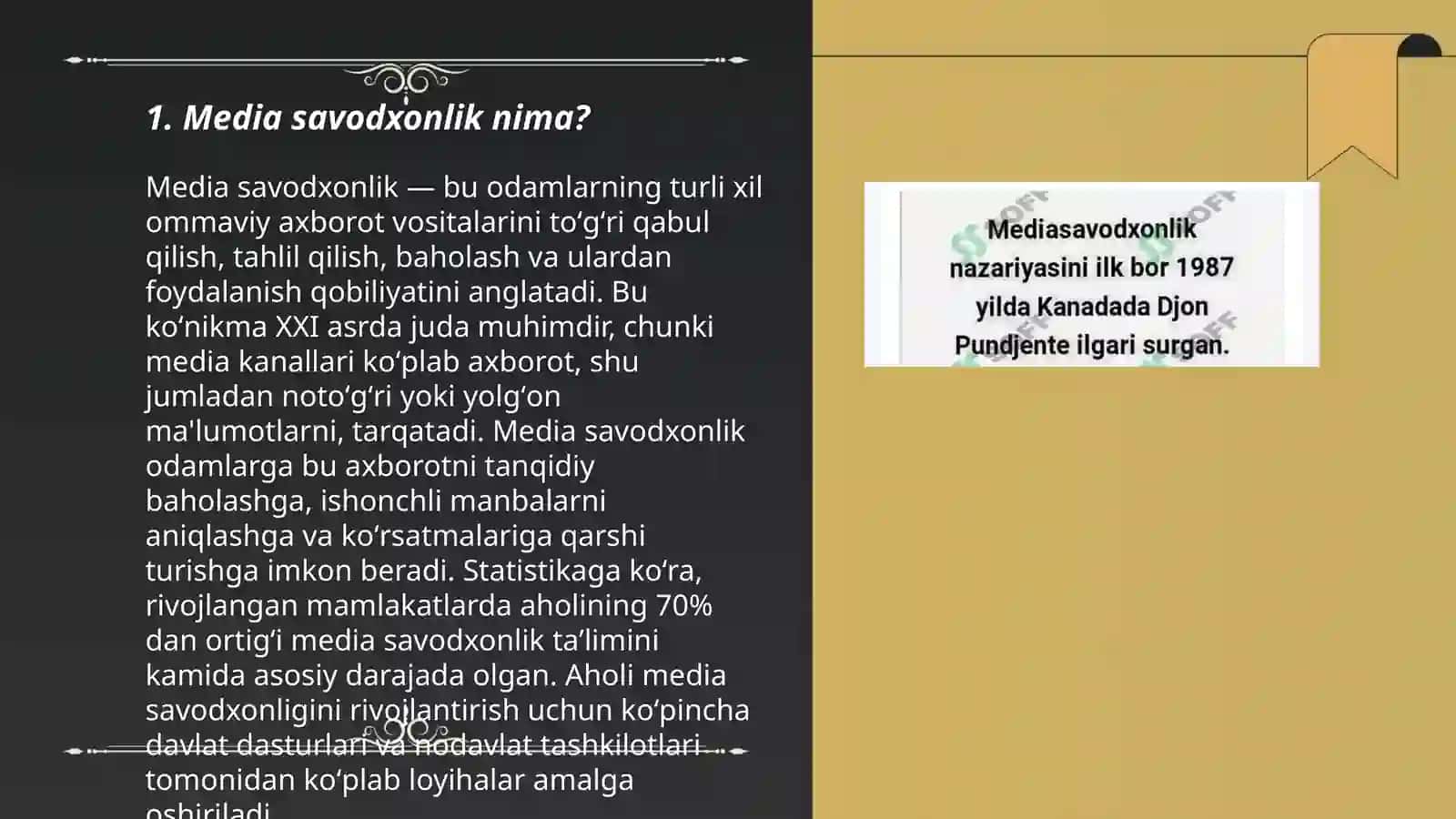 Media savodxonlikning maqsadi mazmun mohiyati Xudoyberdiyeva Eʼzoza 3