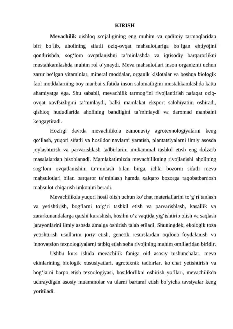 Uslubiy ko‘rsatma “Meva-Mevachilik va ” kafedrasini 3