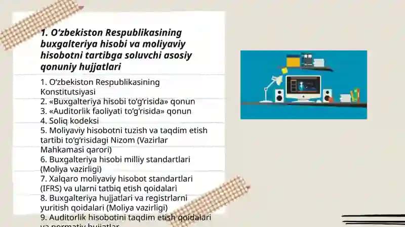 O‘zbekiston Respublikasida buxgalteriya hisobi va moliyaviy hisobotni tartibga soluvchi me’yoriy-huquqiy asoslar 3