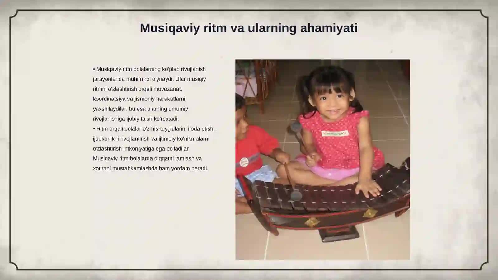 Bolalarni musiqaviy ritmik g'arakatlarga o'rgatish 3