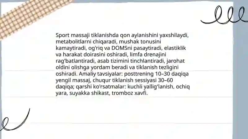Sportda ish qobiliyatini tiklash vositalari 3