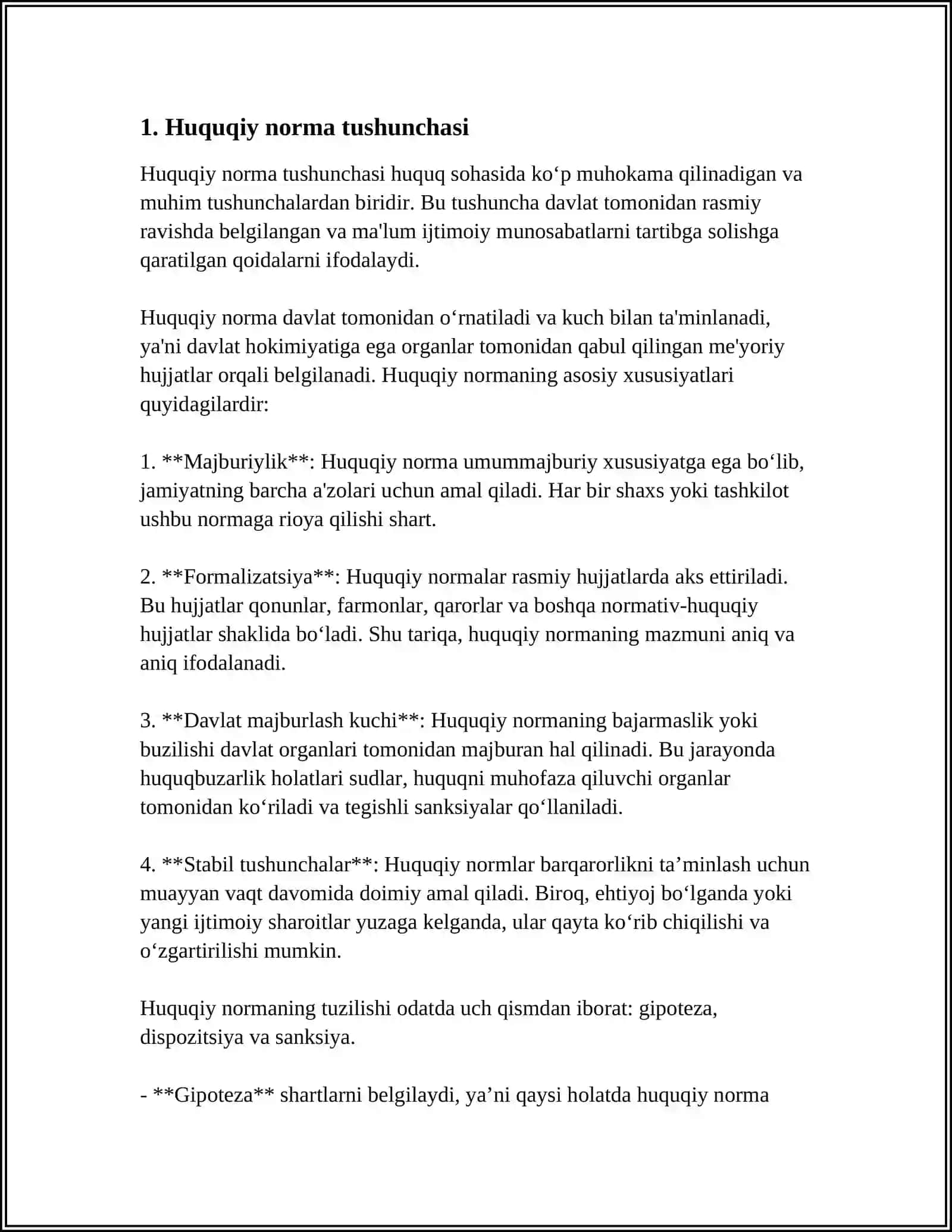 HUQUQNING TARKIBI VA XUSUSIYATLARI 3