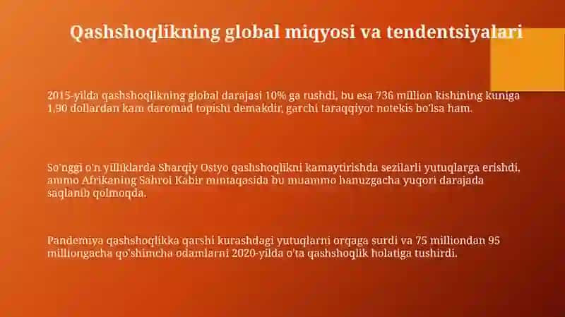 Qashshoqlikning global miqyosi va tendentsiyalari 3
