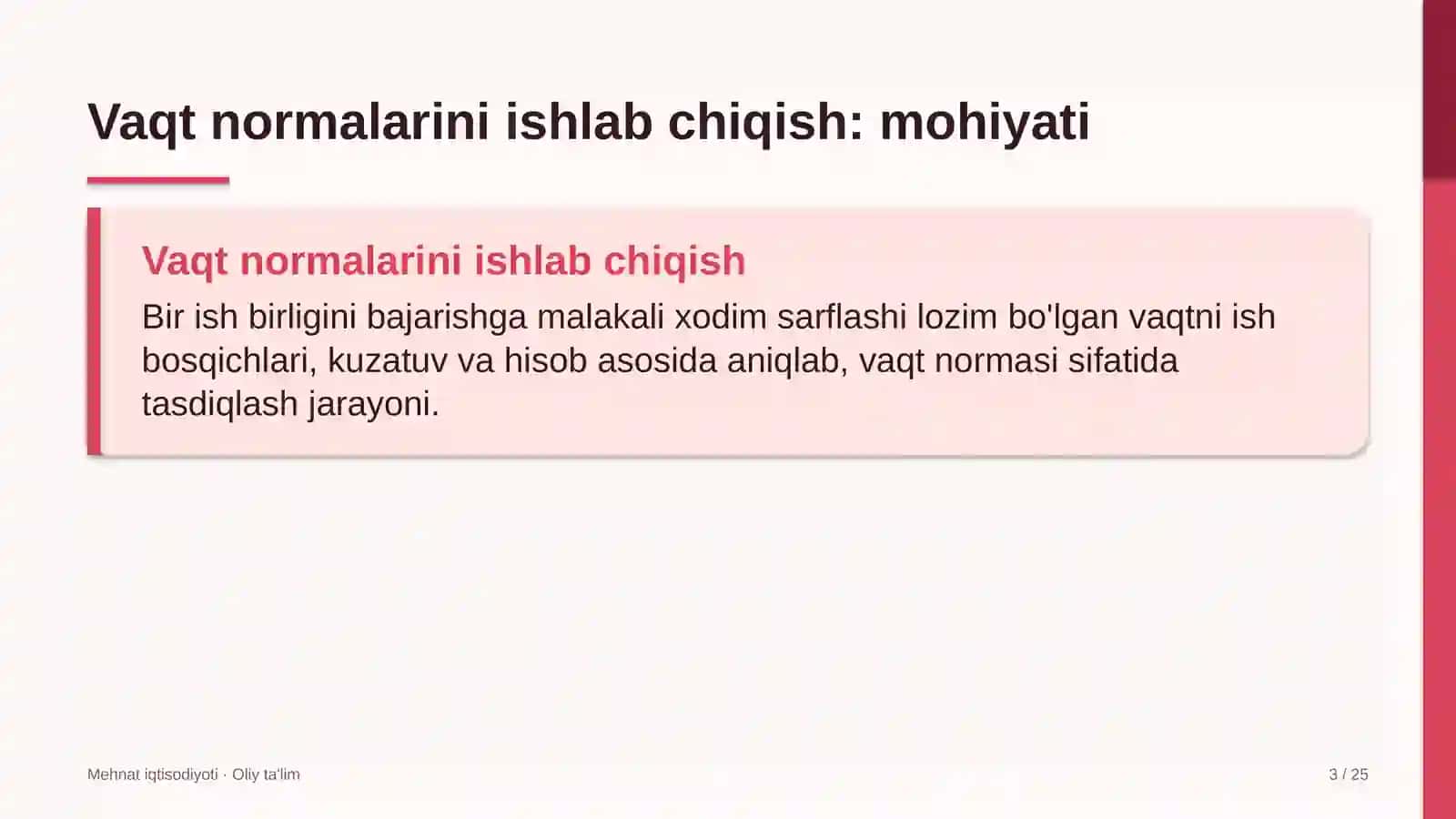 Aviachipta sotish agentliklarida vaqt normalarini ishlab chiqish 3