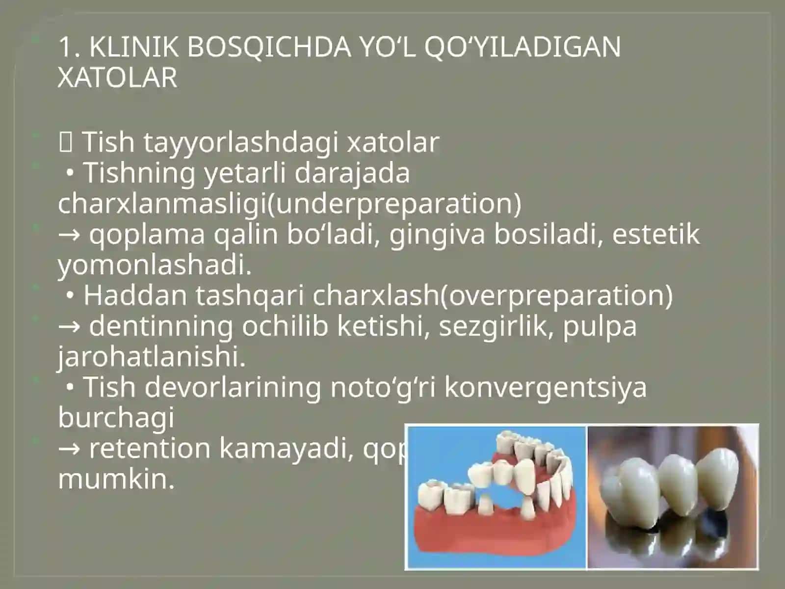 Qoplamalar tayyorlashda klinik va labarator bosqichda yo'l qo'yiladigan xatolar 3