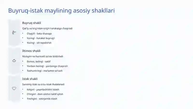 Buyruq-istak mayli 3
