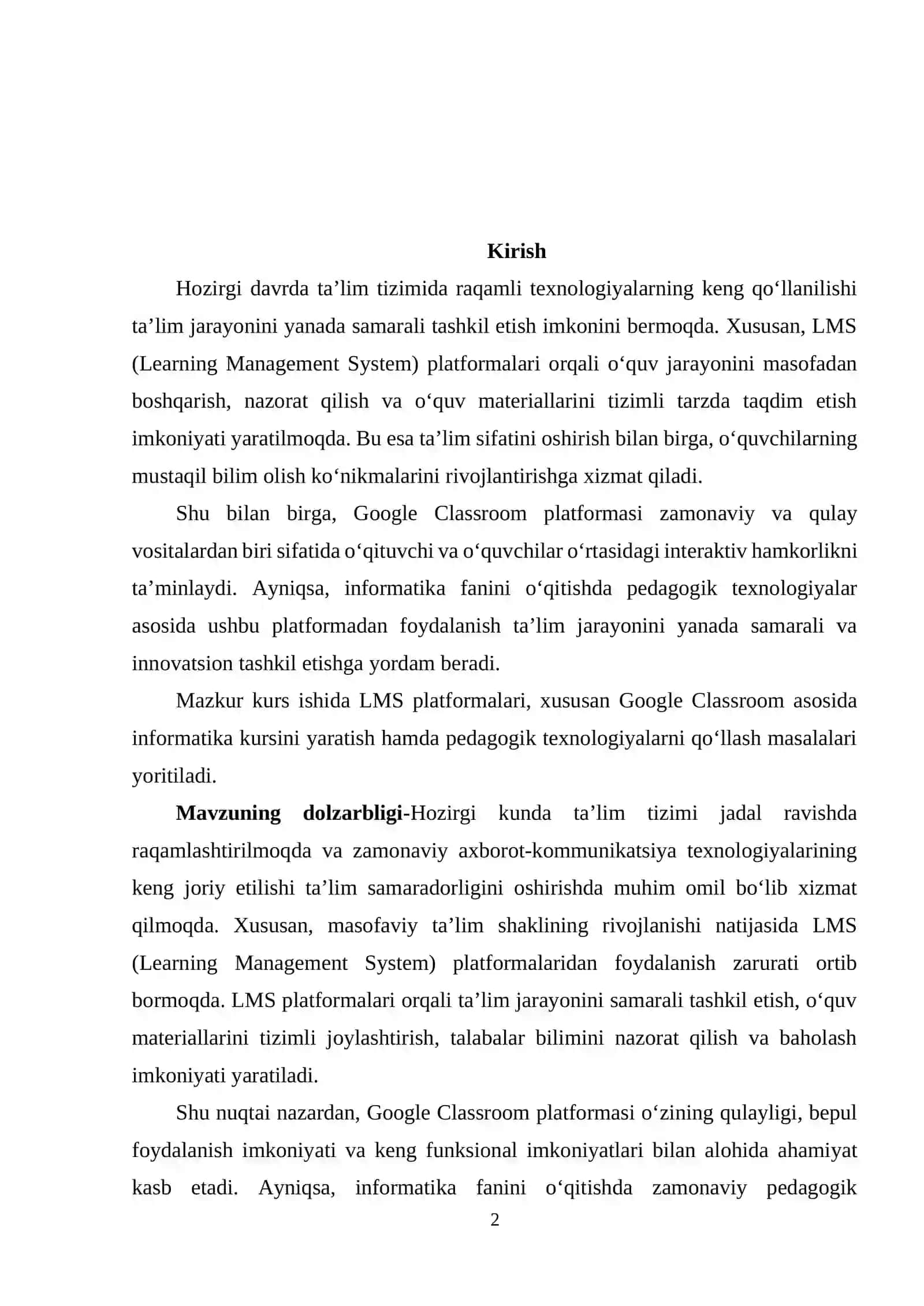LMS platformasini yaratishda Google Classroom dasturidan foydalanish va pedagogik texnologiyalarga asoslangan Informatika kursini yaratish.docx 3