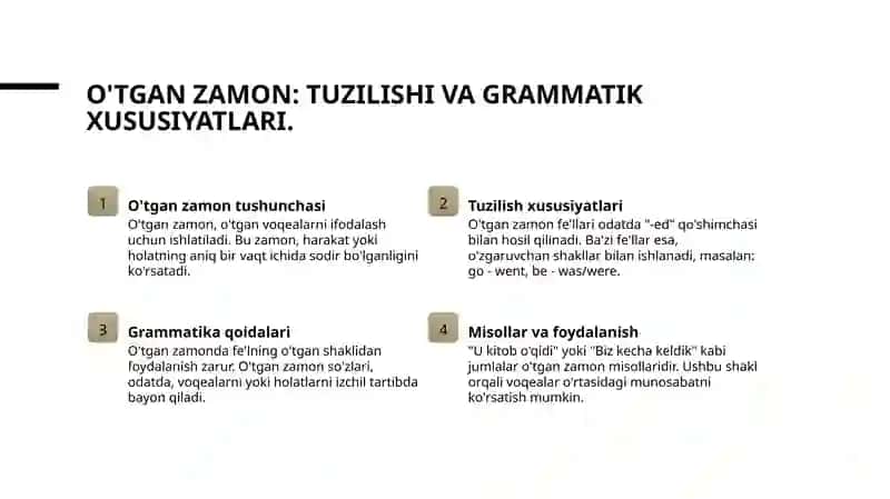 O'tgan zamon va uning tuzilishi 3