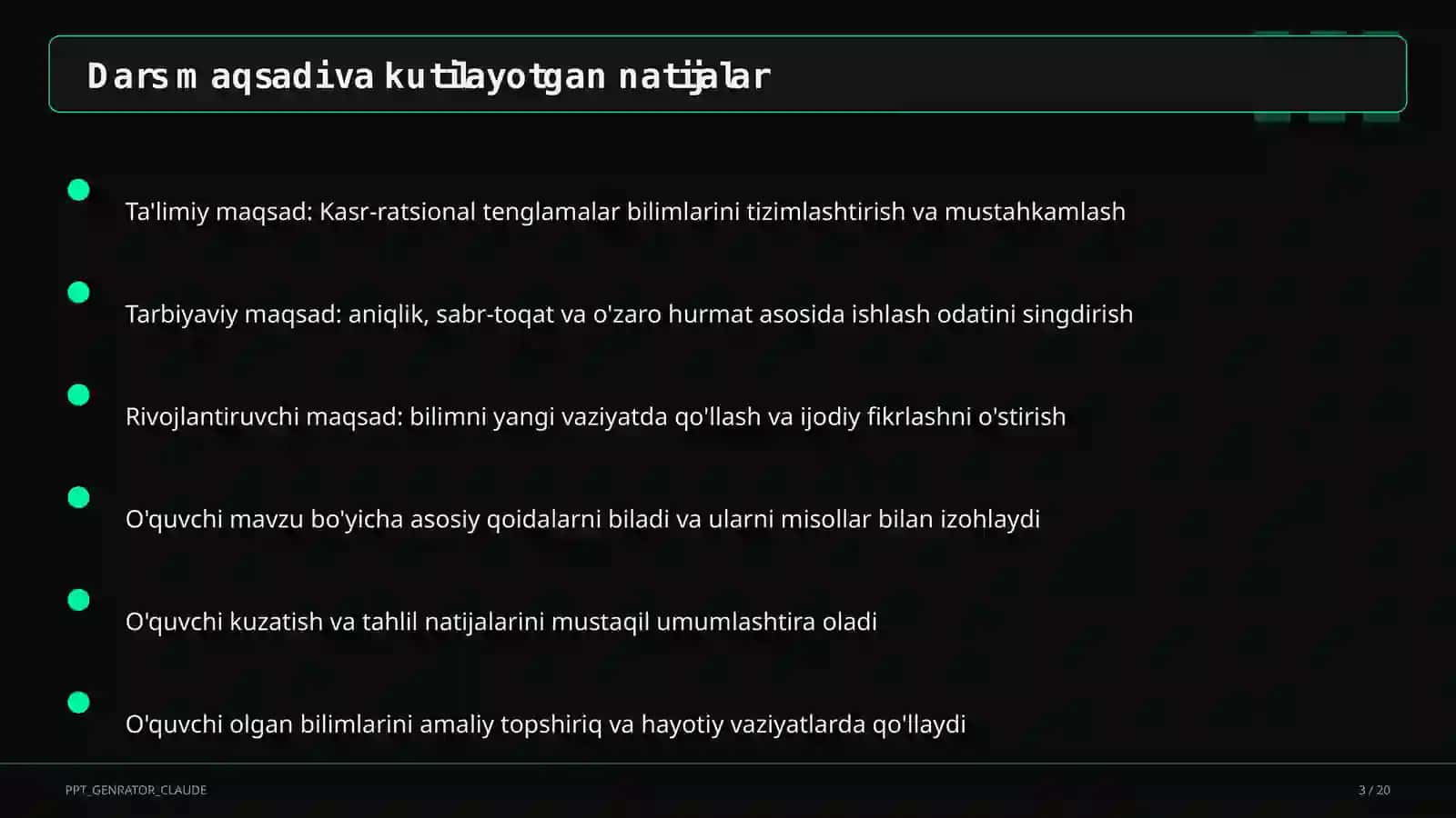 Kasr-ratsional tenglamalar (8-sinf) 3