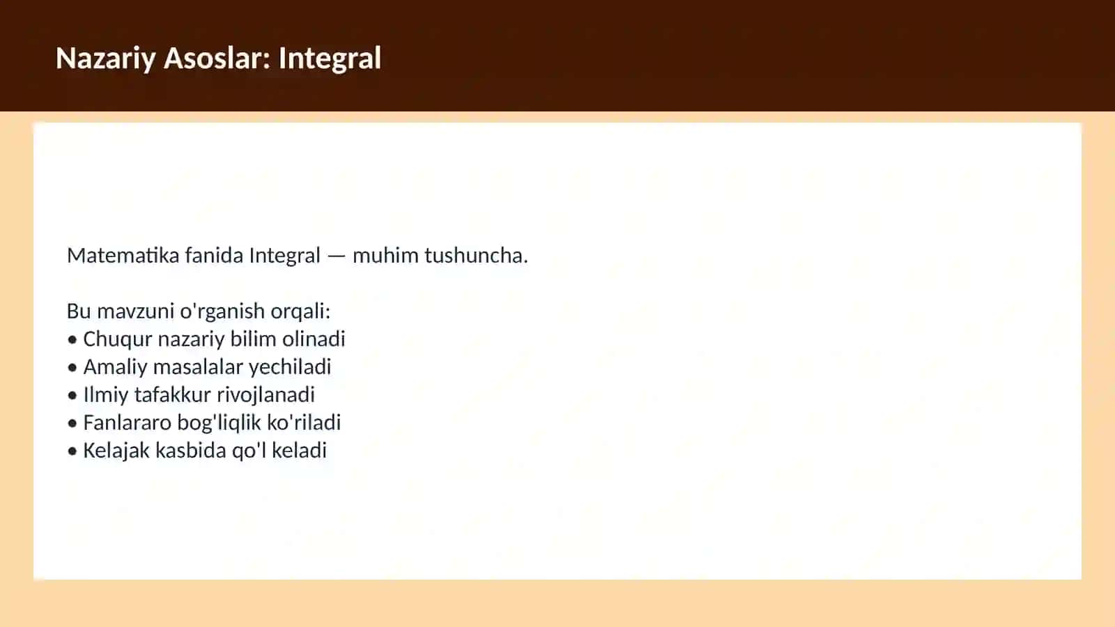 MATEMATIKA Dars ishlanmasi 3