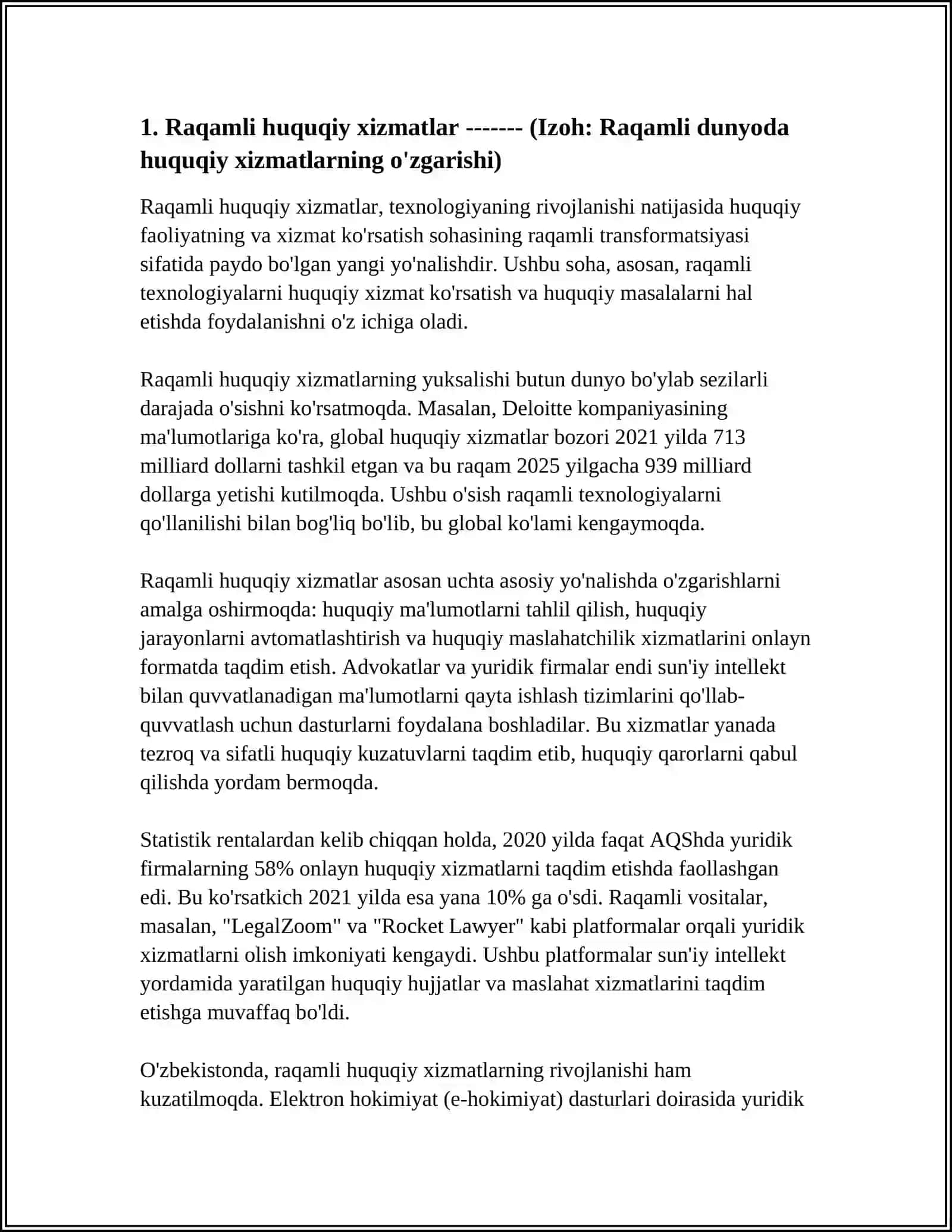 LEGALTECH VA YURIDIK XIZMATLARNING EKOLOGIK IZTIROBI SNOSKA BILAN 3