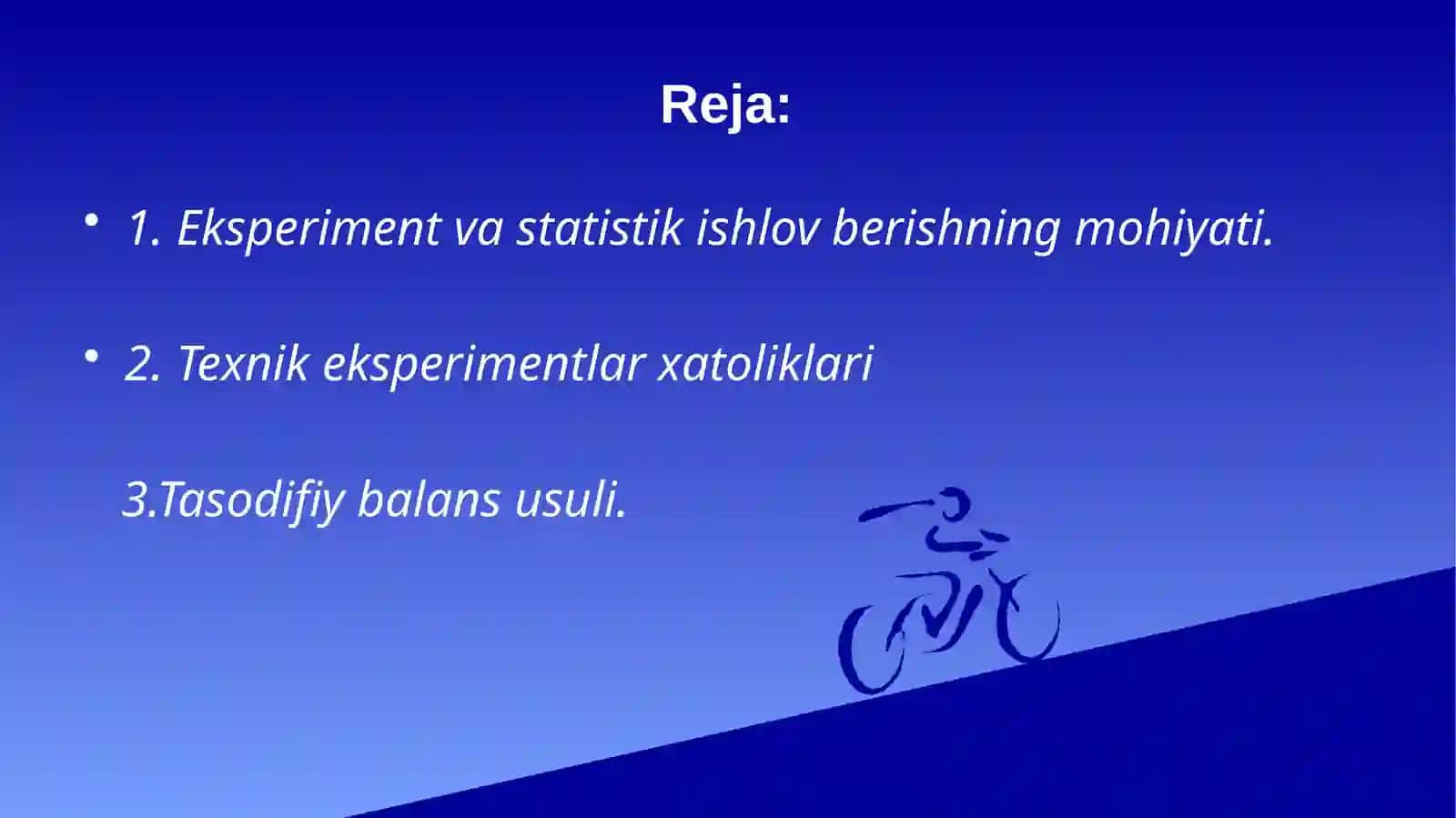Eksperiment natijalariga statistik ishlov berish 3