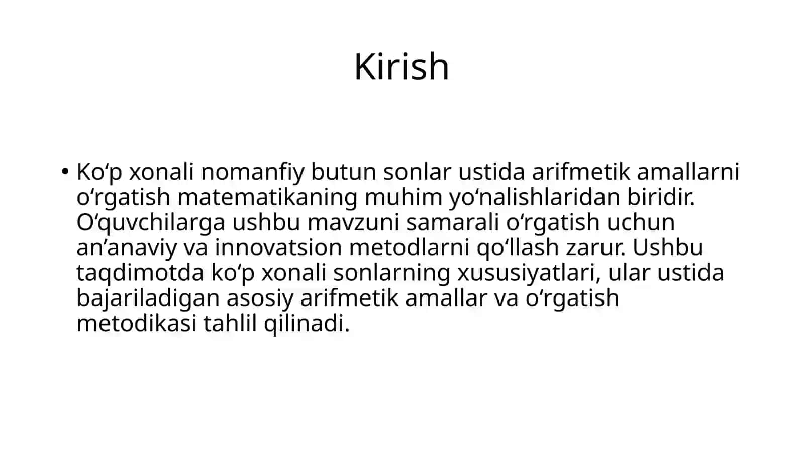 Ko'p xonali nomanfiy butun sonlar ustida arifmetik amallarni o'rgatish metodikasi 3
