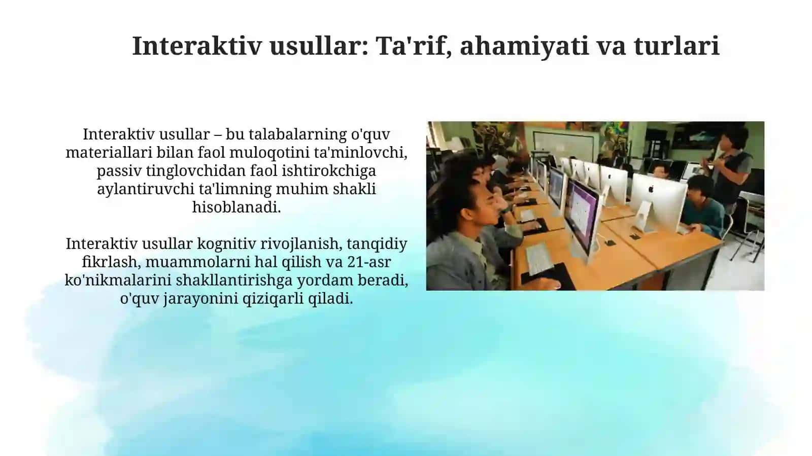 Informatika va axborot texnologiyalari fanini oʻqitishda interaktivmetodlardanfoydalanish 3