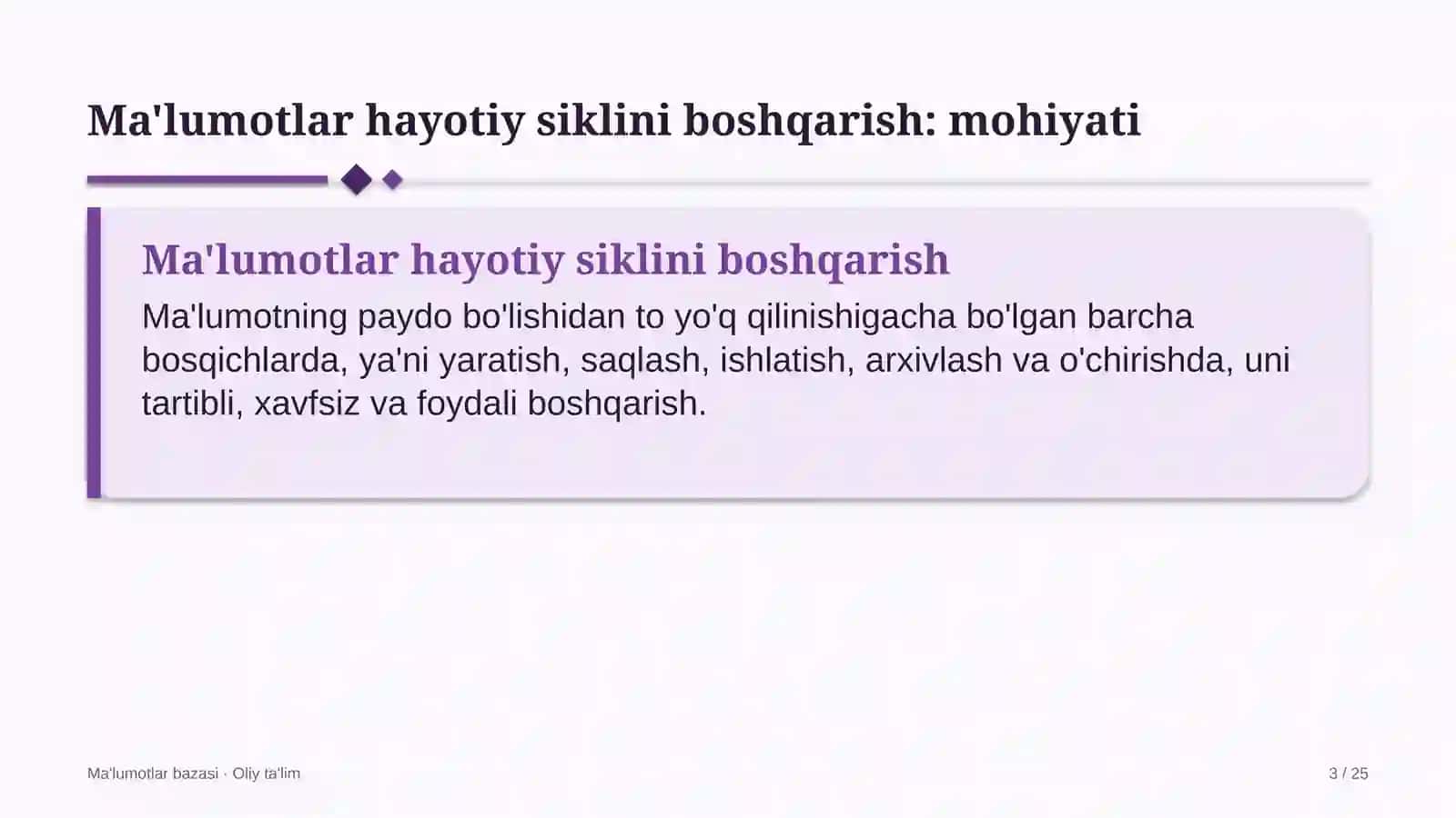 bolalar turizmida ma'lumotlar hayotiy siklini boshqarish 3823 3