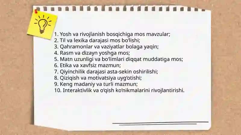 Mustaqil kitobxonlikni shakllantirish uchun kitob tanlash tamoyillari 3
