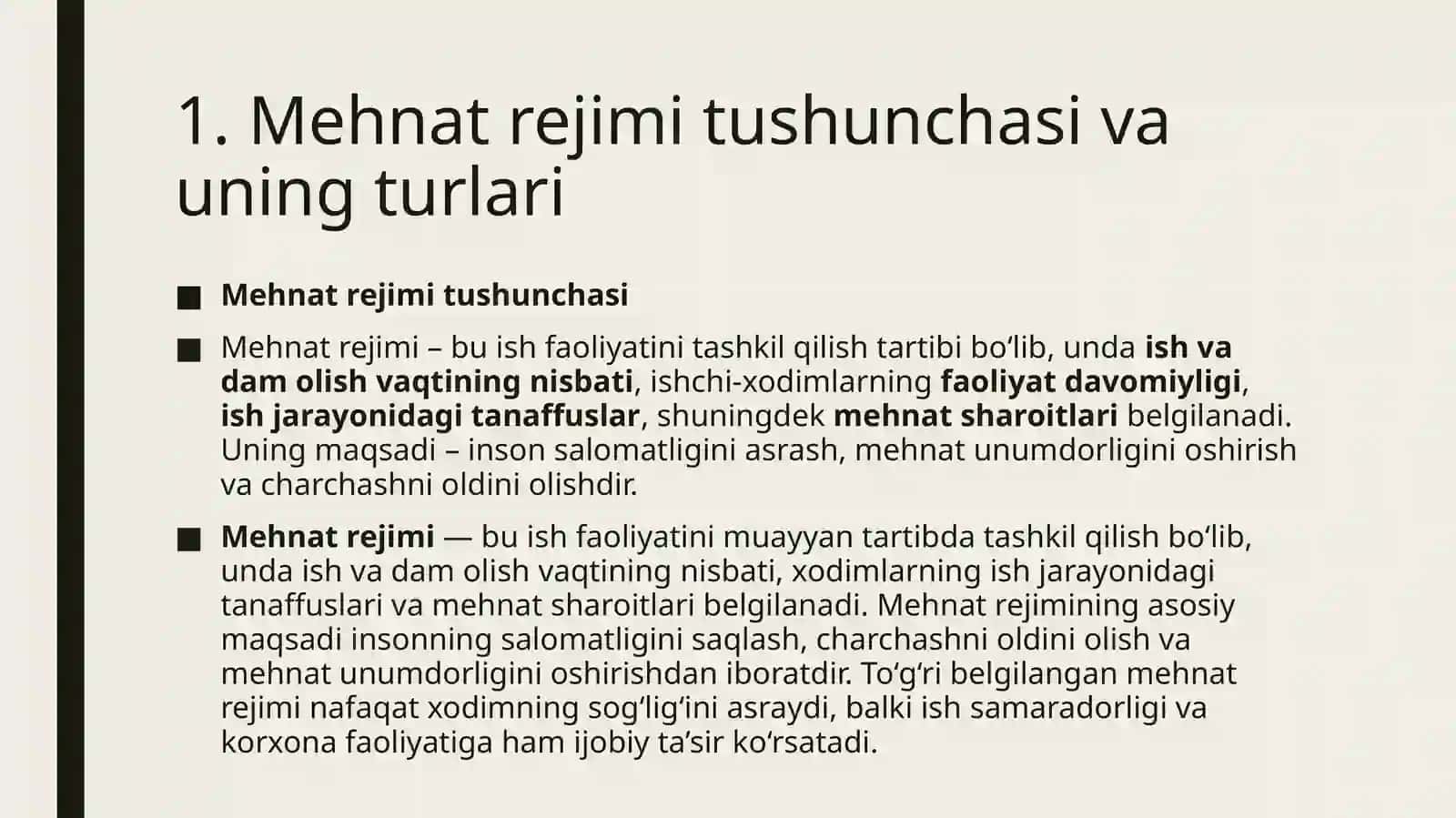 Mexnat rejimi va uning pisixologik moxiyati 3