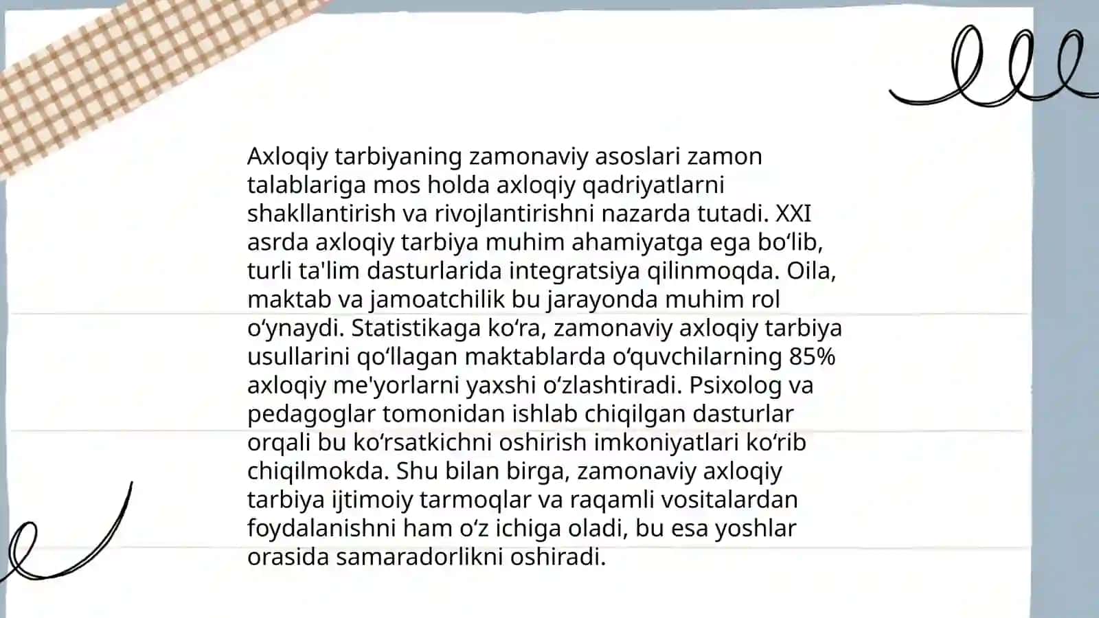 Zamonaviy axloqiy tarbiyaning yutuqlari va kamchiliklari 3