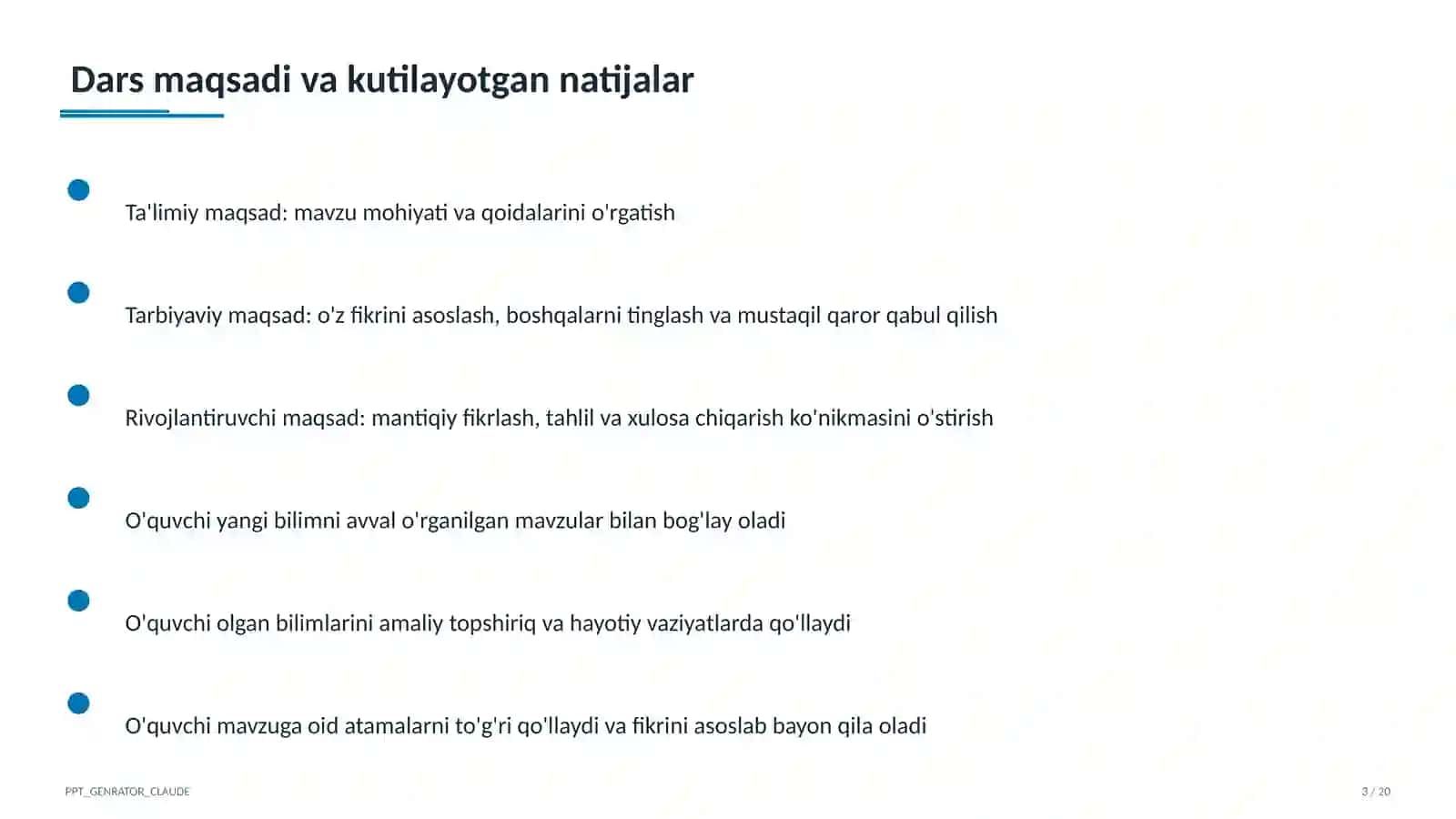 Maktab sun'iy intellekt yordamchisi va dars konstruktori: o'qituvchi vaqtini tejash 3