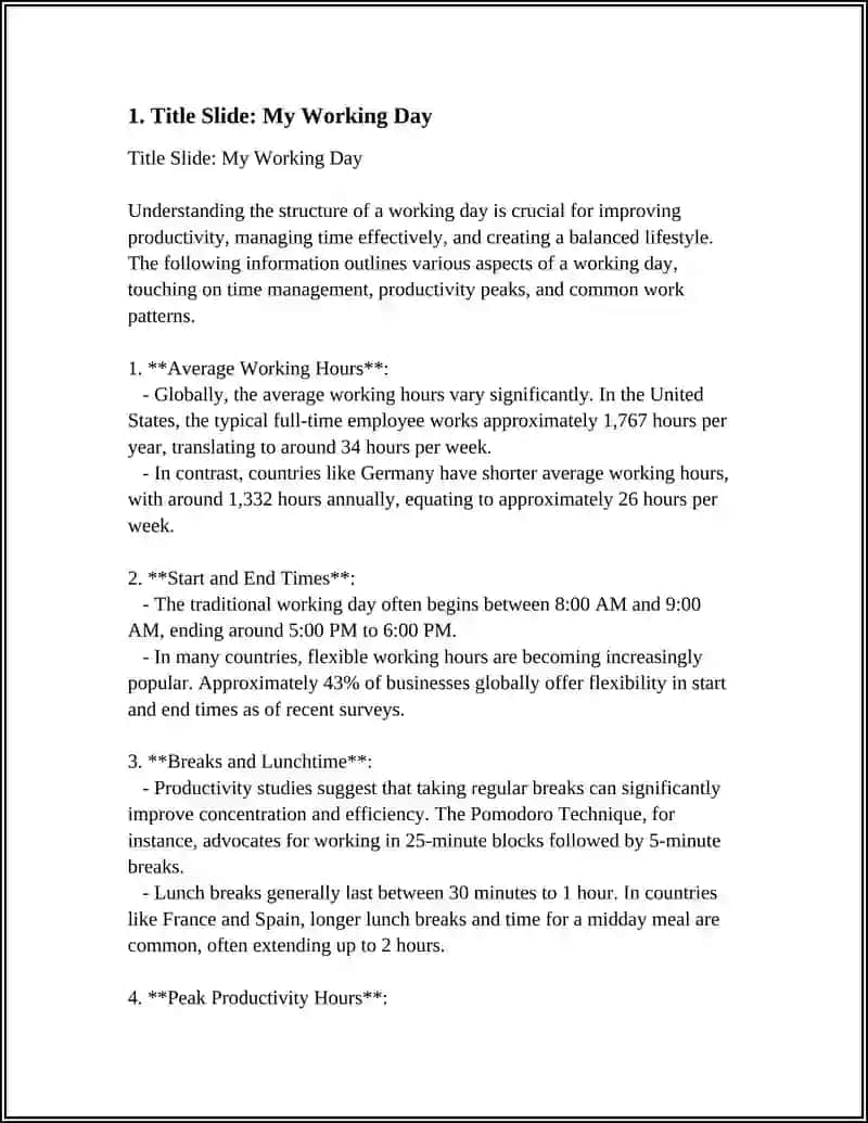 MY WORKING DAY - SLIDE 3