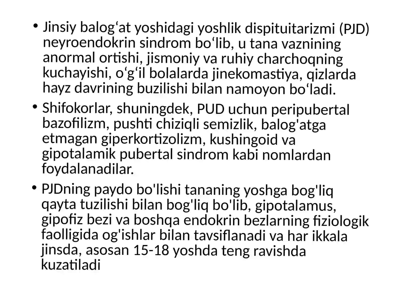 Pubertat-o‘smirlik dispituitarizmi 3