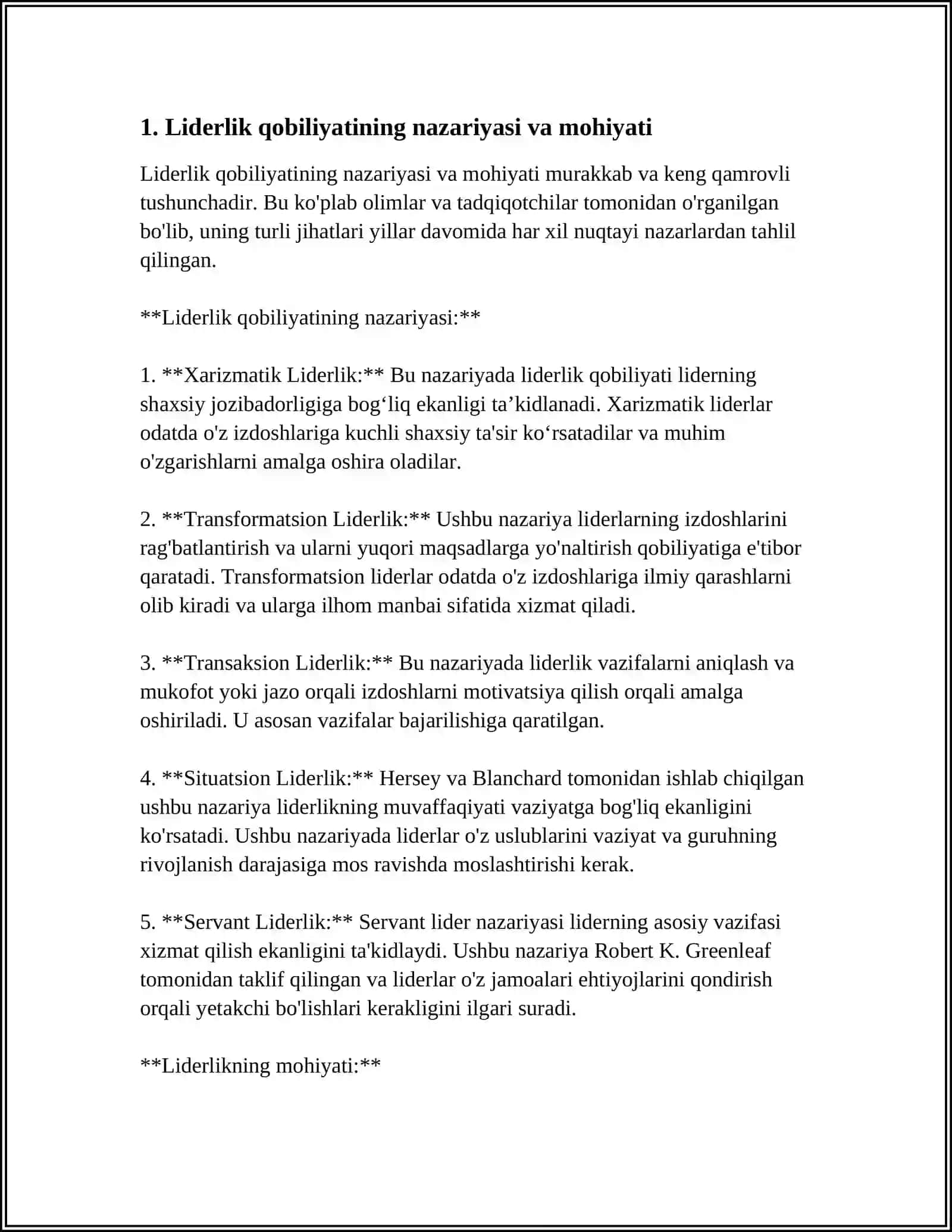 SHAXSDAGI LIDERLIK QOBILIYATINI SHAKLLANTIRISH VA RIVOJLANTIRISH 3
