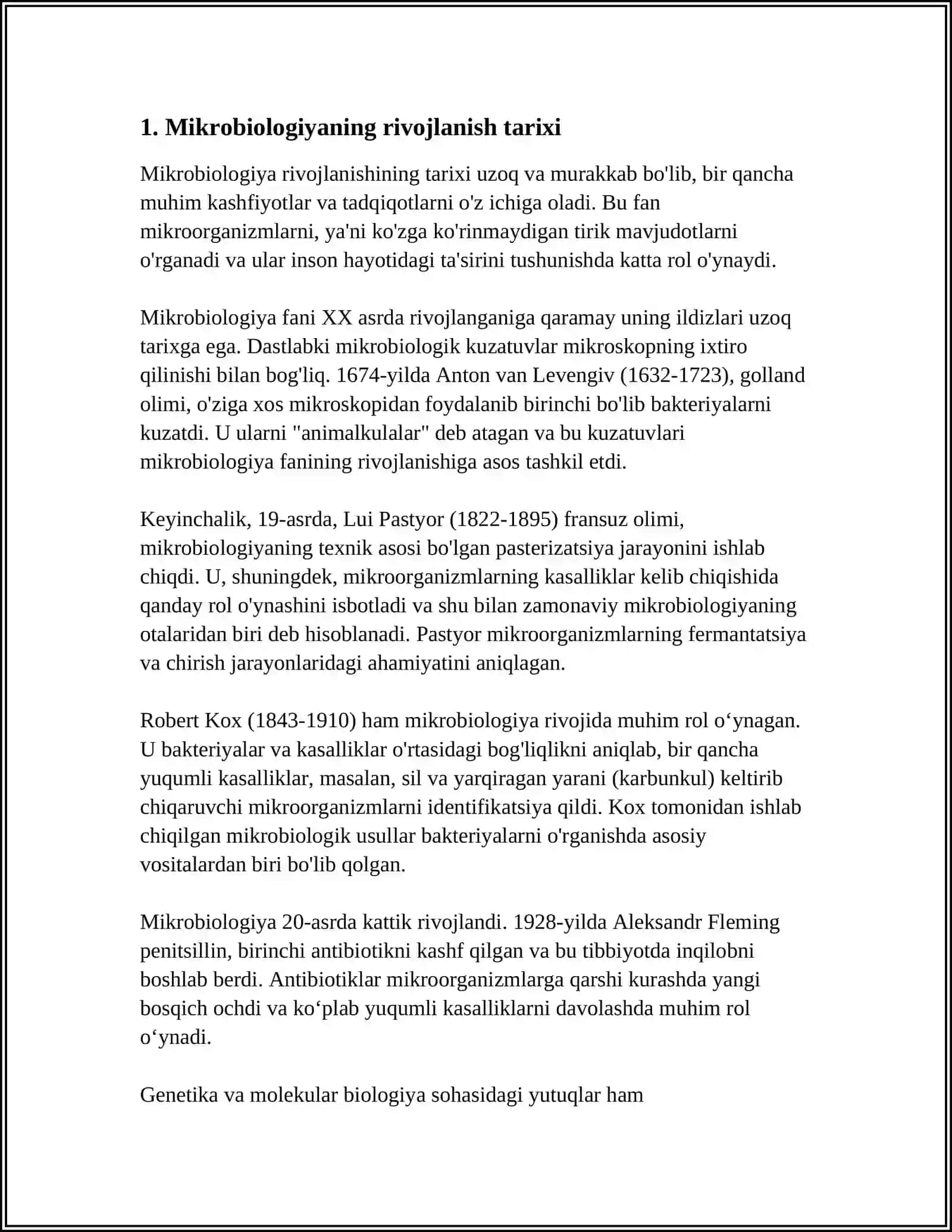 MIKROBIOLOGIYA, VIRUSALOGIYA VA IMMUNOLOGIYA TO'G'RISIDA TUSHUNCHA VA FANNING RIVOJLANISH TARIXI 3