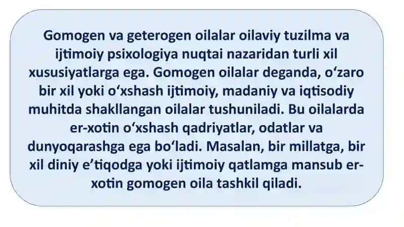 Gomogen va Geterogen Oilalar 3
