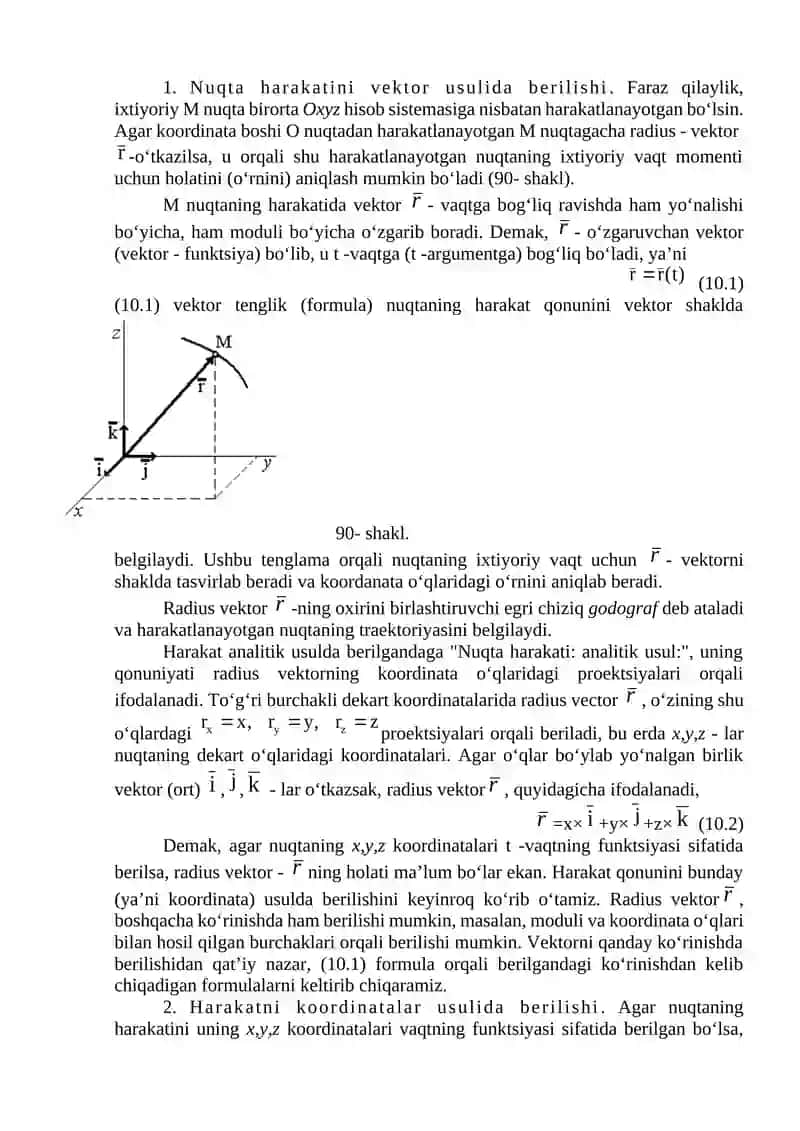 Nuqta kinematikasi 3