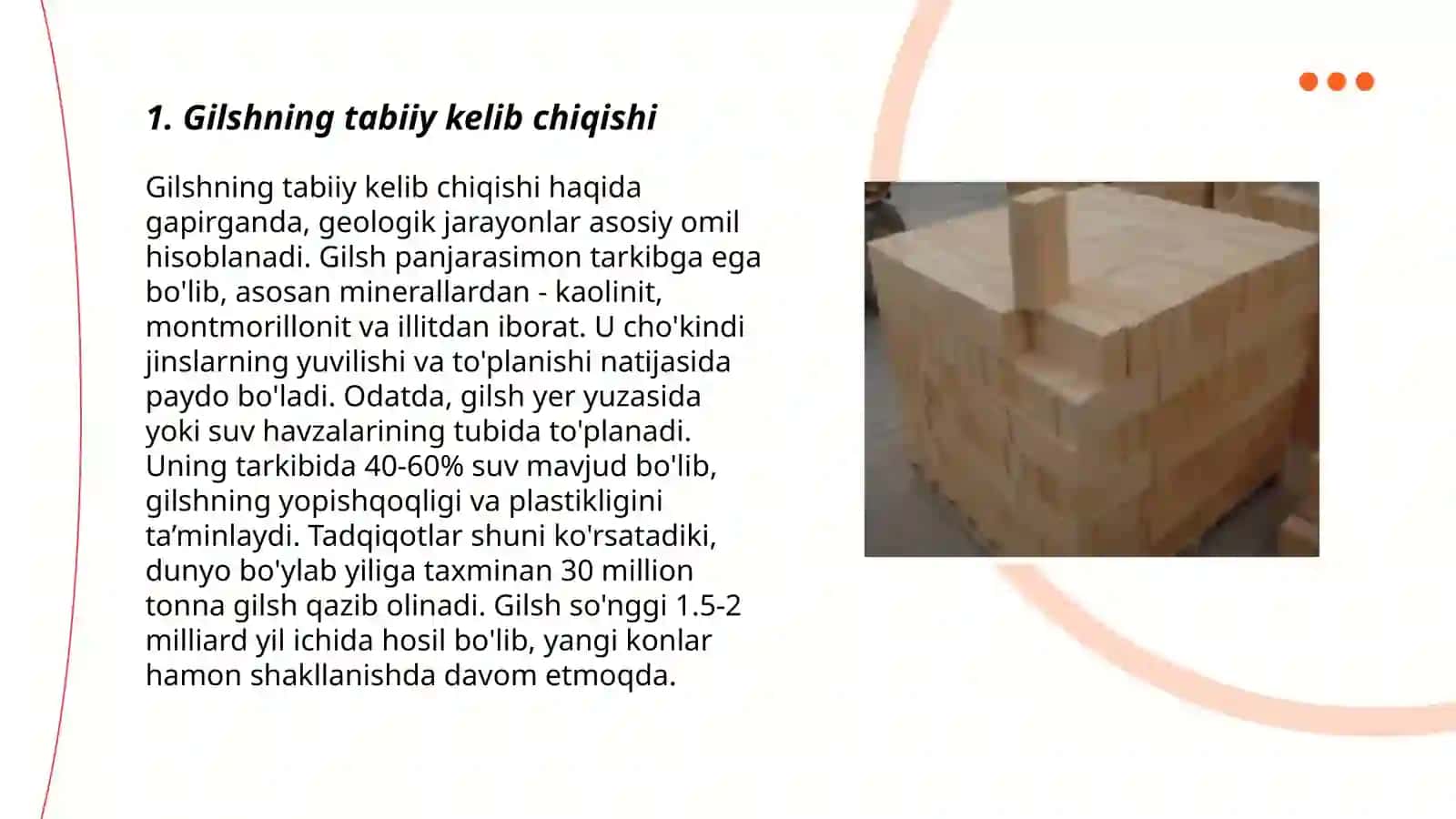 Gilsh va uning tarkibi. Qo'llanilishi 3