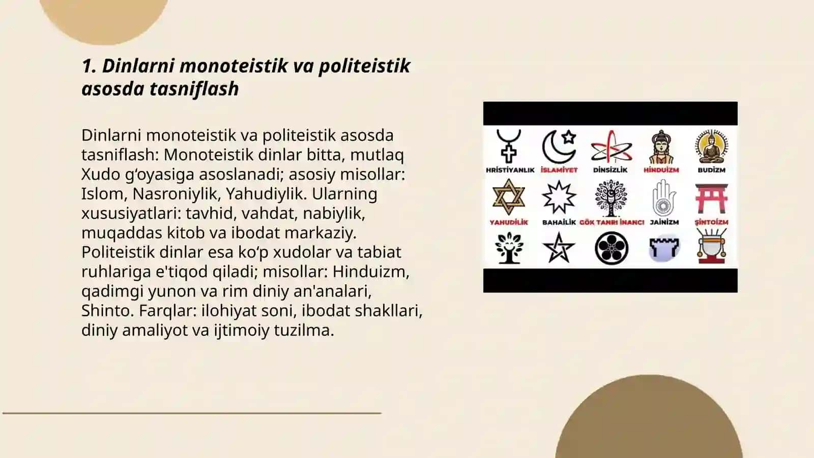 Dinlar tasnifi 3