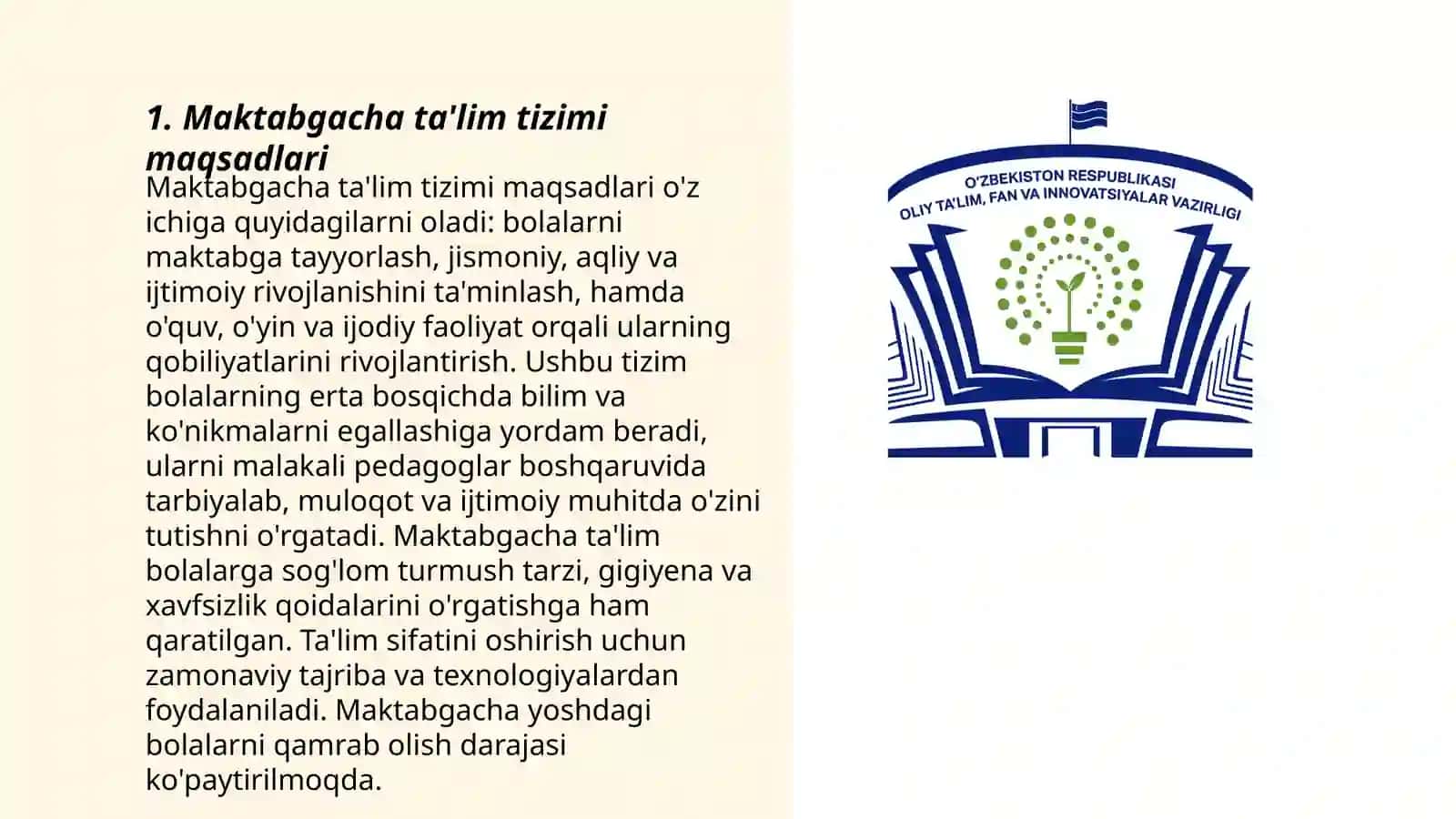 O'zbekiston Respublikasi "Maktabgacha ta'lim va tarbiya to'g'risidagi qonuni" 3