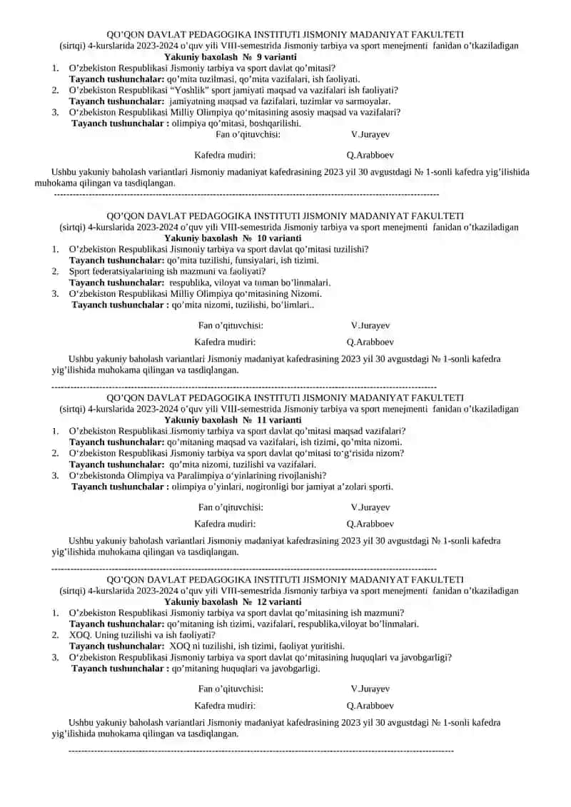 Yakuniy baxolash № 1 varianti 3
