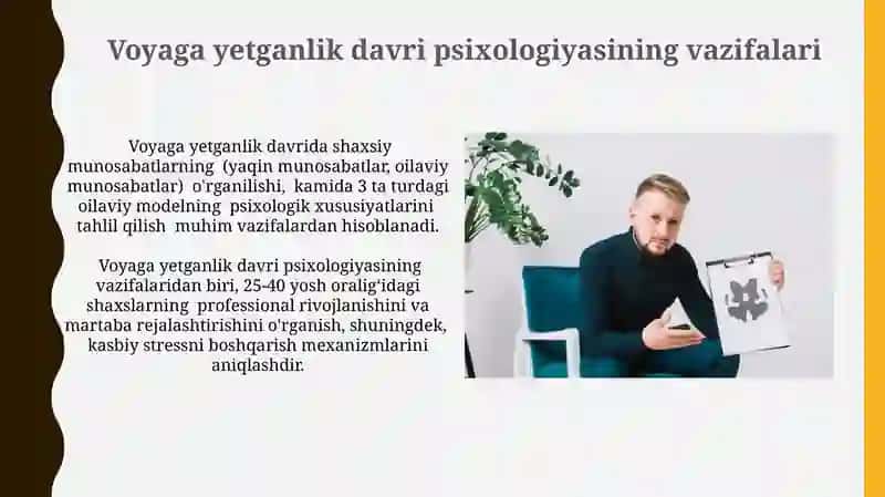Yosh davrlar psixologiyasi vazifalari 3