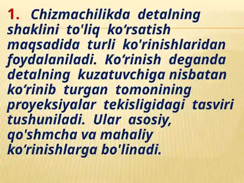 Ko’rinishlar 3