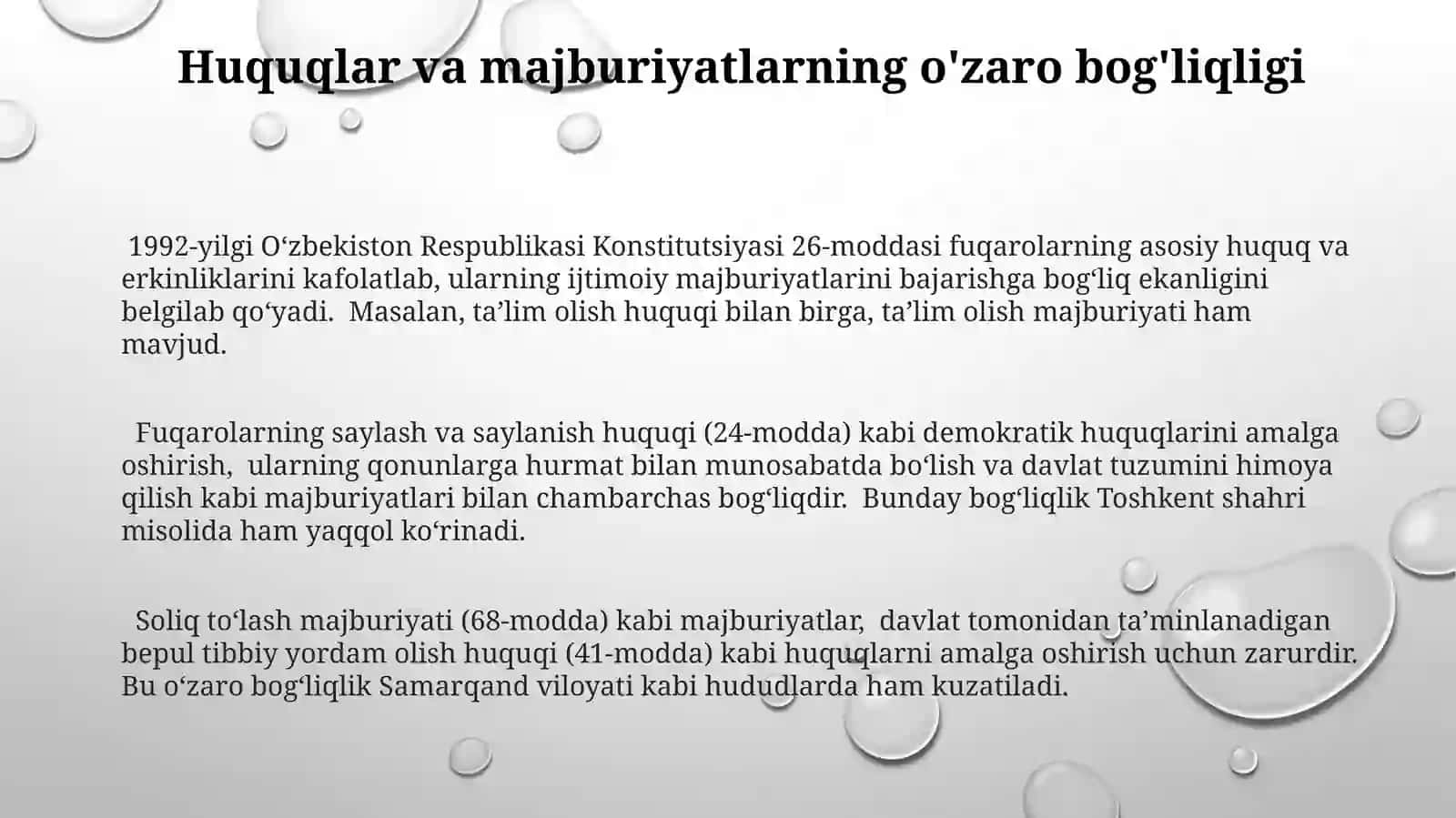 Inson va fuqarolarning asosiy huquqlari, erkinliklari va burchlari 3
