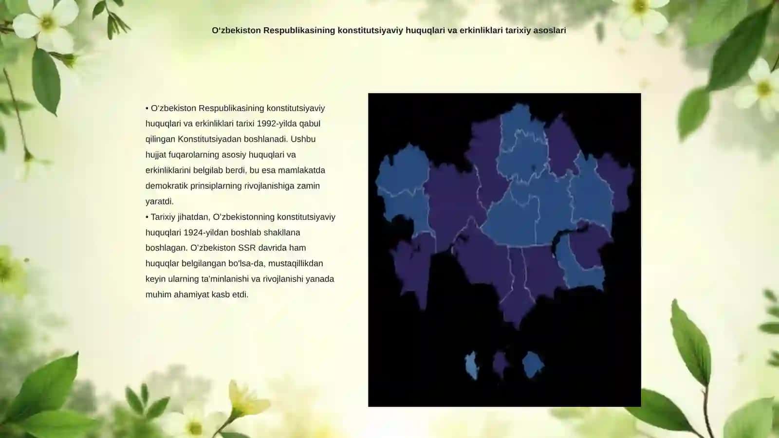 Oʻzbekiston Respublikasida fuqarolarning konistitutsiyaviy huquq va erkinliklari tushunchasi 3