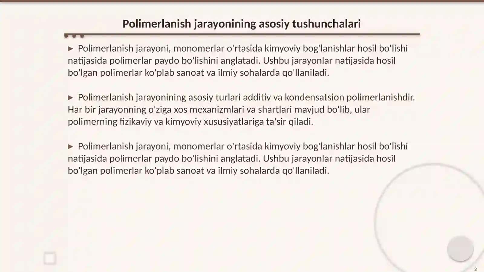 Polimerlanish reaksiyalari 3