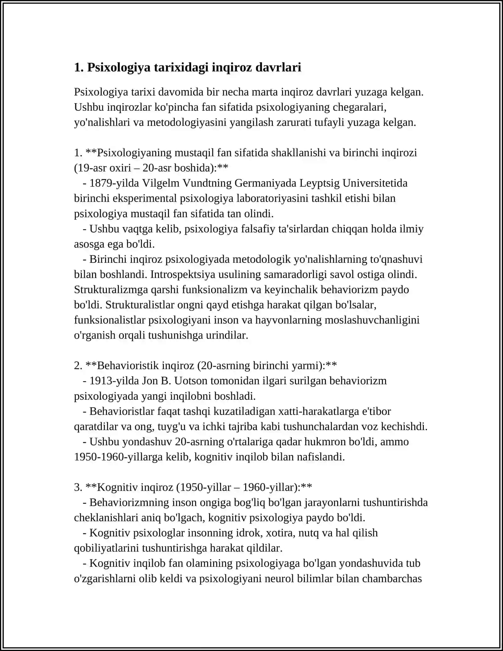 PISIXOLOGIYANING FAN SIFATIDA INQIROZI 3