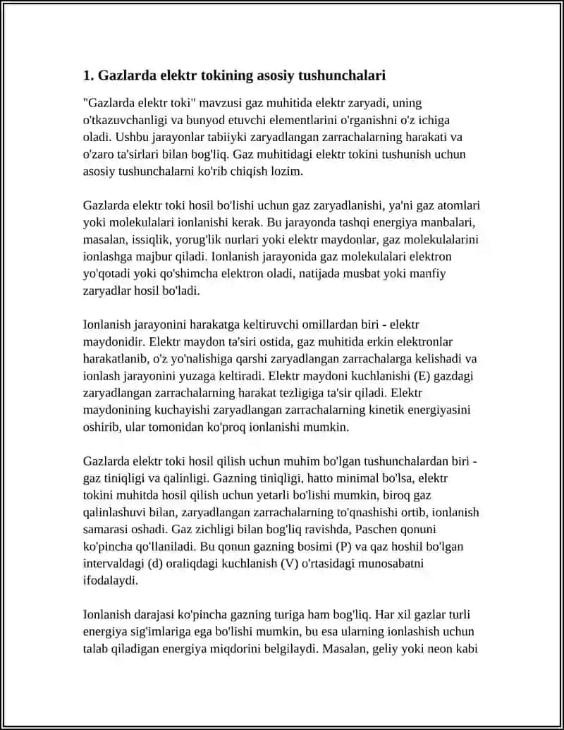 GAZLARDA ELEKTR TOKI. GAZ ZARYADI 3