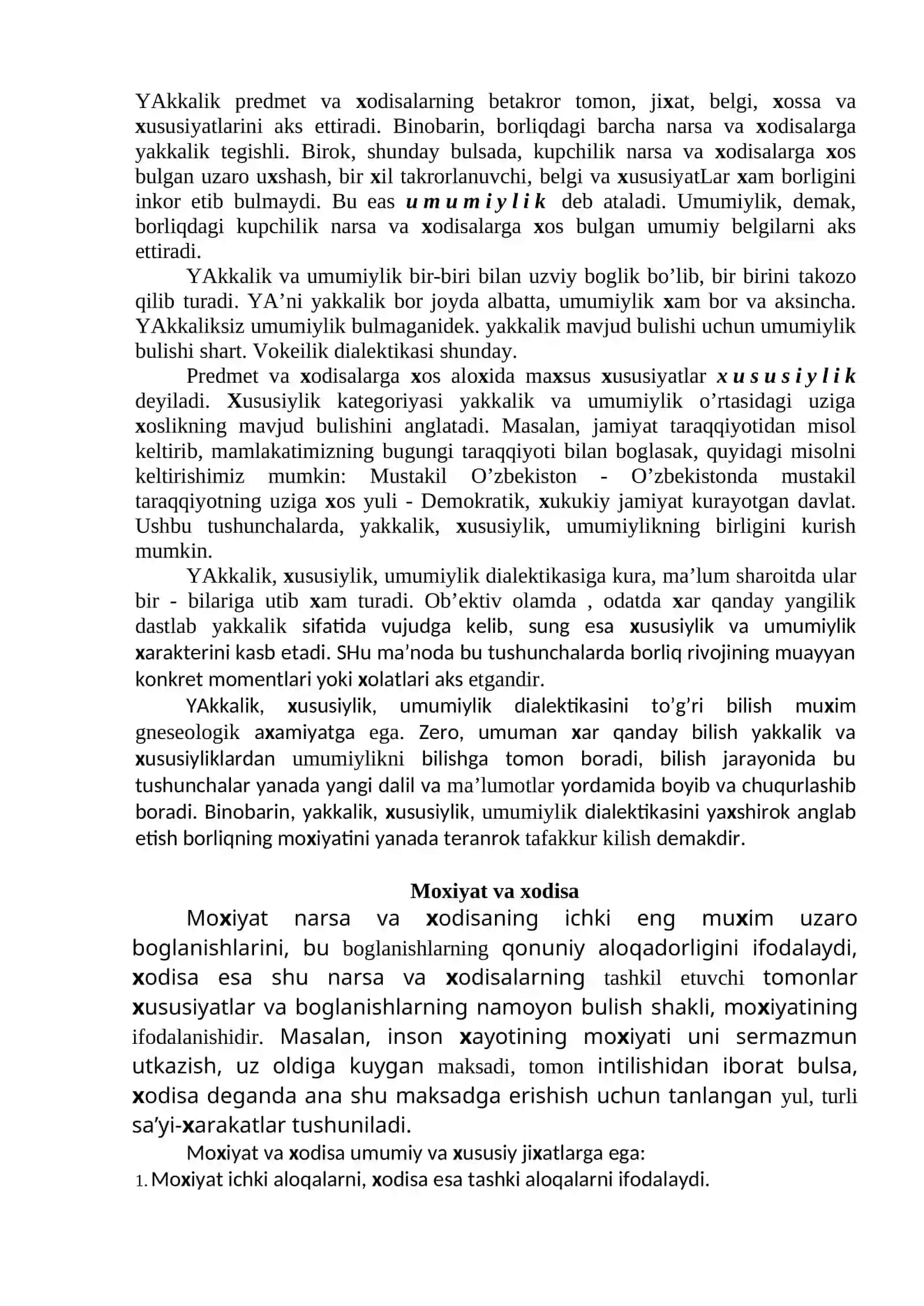 Rivojlanish falsafasi. Rivojlanishning umumiy qonun va kategoriyalari 3