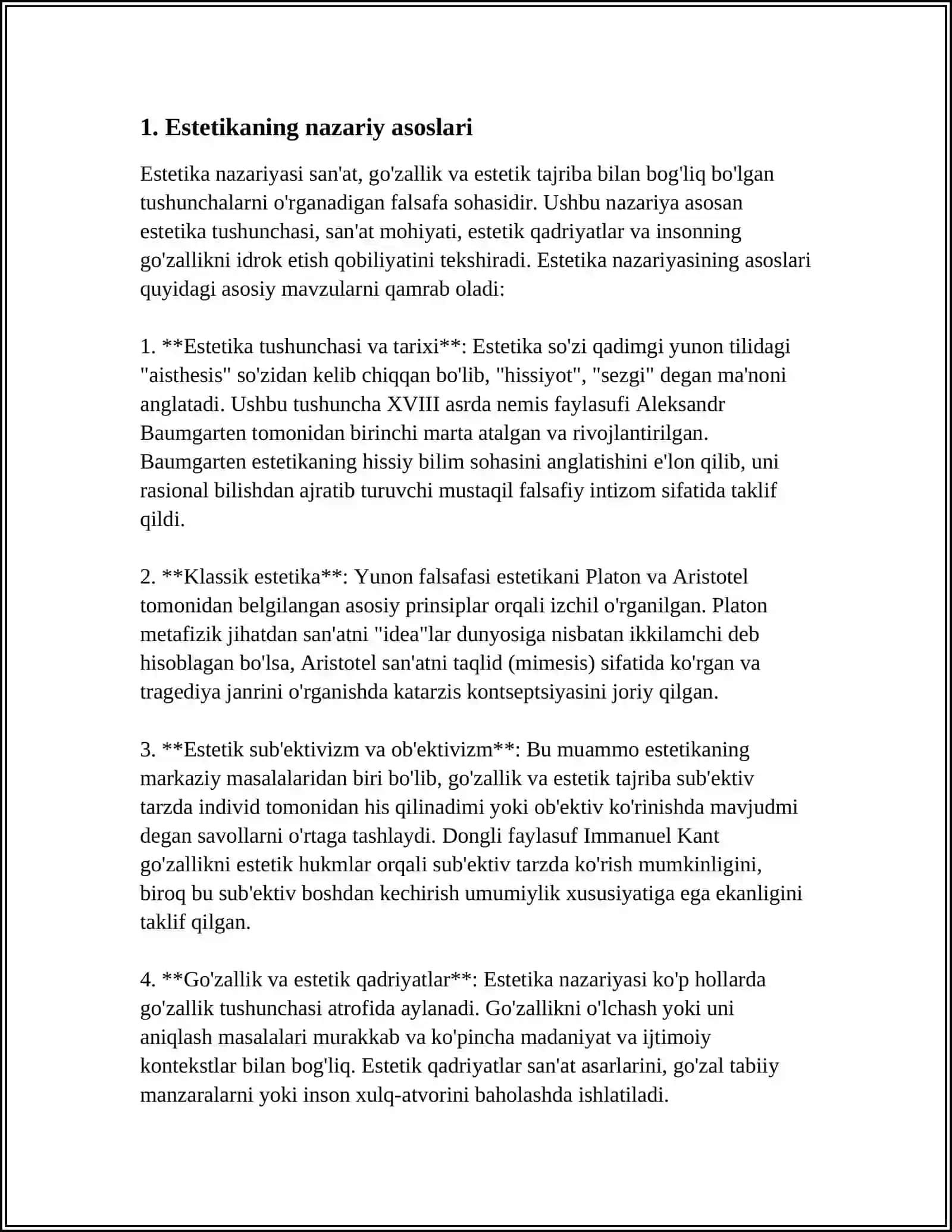 NAFOSAT FALSAFASI (ESTETIKA) 3
