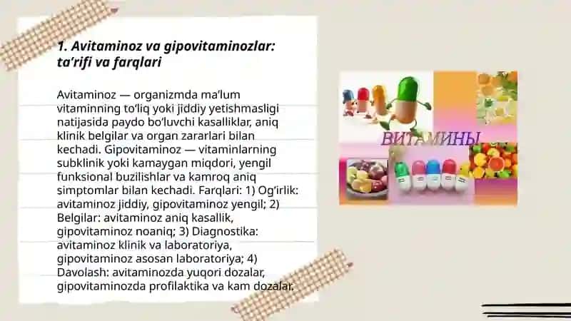 Avitaminoz va gipovitaminozlar 3