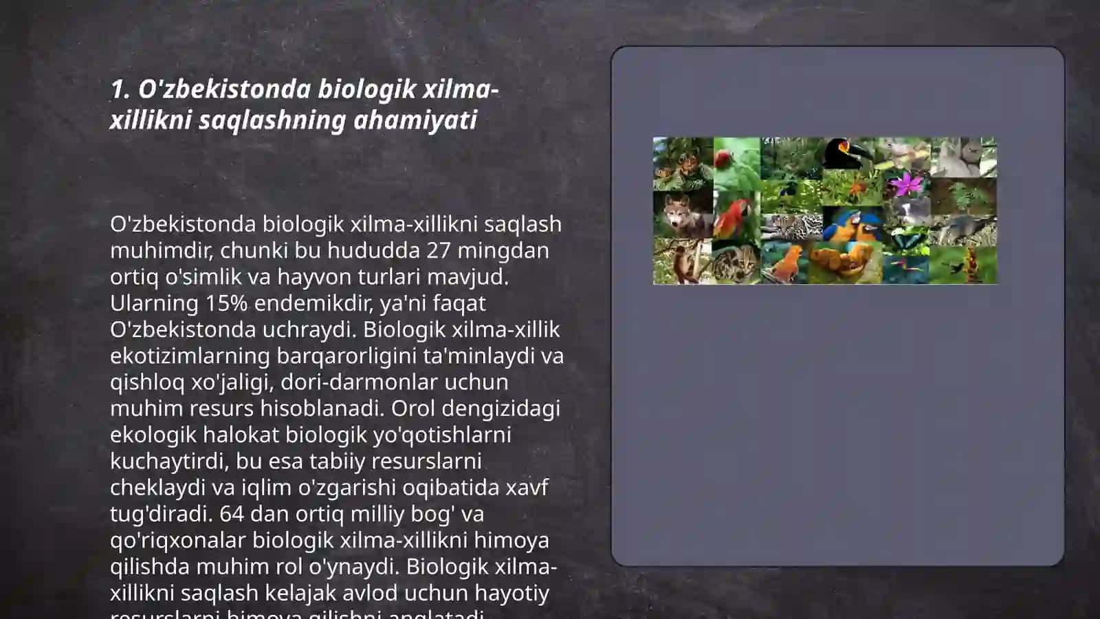 O'zbekistonda bioxilma xillikni saqlash 3